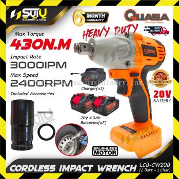 QUASA LCB-CW20B 20V 430NM Cordless Impact Wrench 2400RPM 3000IPM (SOLO / SET)