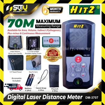 HITZ DM3707 / DM-3707 / DM 3707 70M Digital Laser Distance Meter / Pengukur Jarak Laser