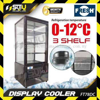 FRESH FT78DC 3 Shelf Display Cooler / Showcase / Display Chiller 0.2kW 0-12&deg;C    