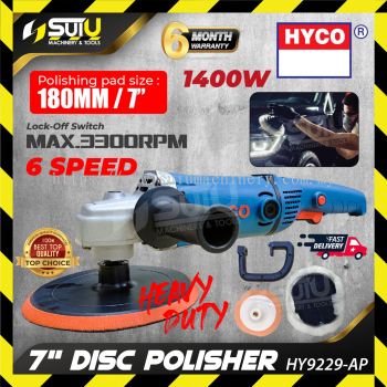 HYCO HY9229-AP / HY9229AP 7" / 180MM Disc Polisher 1400W 3300RPM