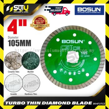 BOSUN B04F3TCE 4" / 105MM Turbo Thin Diamond Blade for cutting Tiles