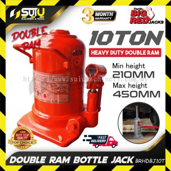 BIGRED BRHDBJ10T / TH810001 10 Ton / 10Ton Heavy Duty Double Ram Bottle Jack