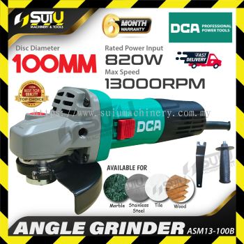 DCA ASM13-100B / ASM13100B 4" / 100MM Angle Grinder 820W 13000RPM