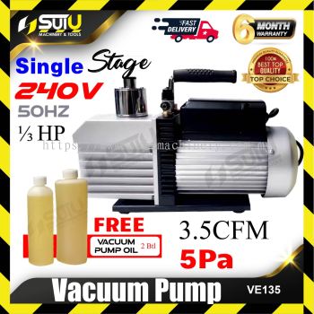 VE135 1/3HP Single Stage Vacuum Pump 3.5CFM