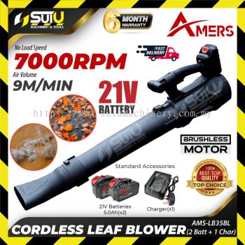 AMERS AMS-LB35BL / LB35BL 21V Cordless Leaf Blower 7000RPM w/ 2 x Batt 5.0Ah + Charger