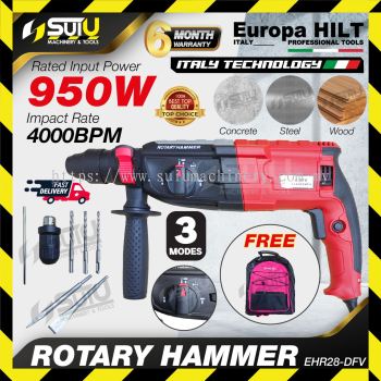 EUROPA HILT EHR28-DFV / EHR28DFV 3 Mode Rotary Hammer 950W 4000BPM