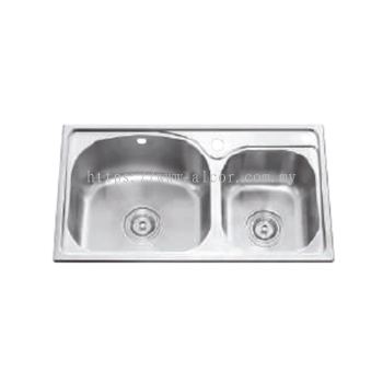 Double Bowl Sink #KS-SG-D7843-SS
