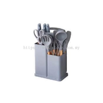 19pcs S/Steel Knife Set - Grey  #KA-CJLF006-G