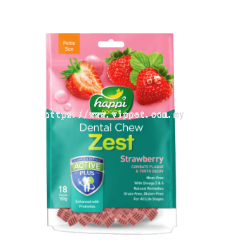 [Happi Doggy] Dental Chew (Strawberry) 2.5inch 150g