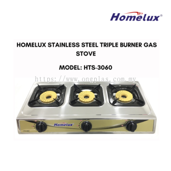 HOMELUX Stainless Steel Triple Burner Gas Stove HTS-3060