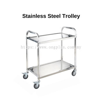 2 Tier Stainless Steel Food Trolley