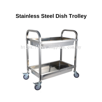 2 Tier Stainless Steel Dish Trolley