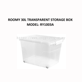 ROOMY 30L Transparent Storage Box W/Wheel RY1003A