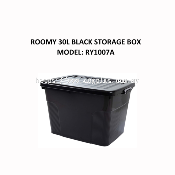 ROOMY 30L Black Storage Box W/Wheel RY1003B