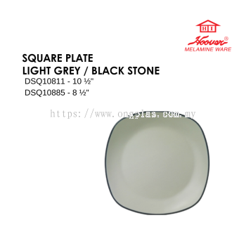 HOOVER MELAMINE WARE SQUARE PLATE LIGHT GREY / BLACK STONE DSQ10811 DSQ10885