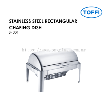 B4001 TOFFI STAINLESS STEEL RECTANGULAR CHAFING DISH