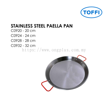 TOFFI C0900 STAINLESS STEEL PAELLA PAN C0920 C0924 C0928 C0932