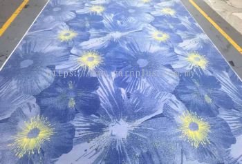 Printed Carpet Nylon Floral Design Blue XY921Colour