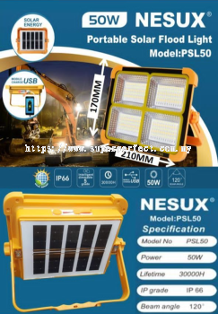 NESUX PSL50 Portable Solar Flood Light - Bright Outdoor Lighting Solution