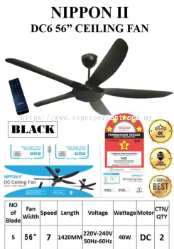 NIPPON II DC6 56" Ceiling Fan - Efficient Cooling and Elegance for Your Space