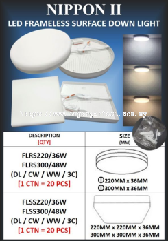 NIPPON II LED Frameless Surface Down Light - Energy-Efficient Lighting Solution