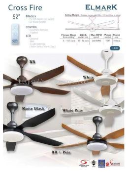 Elmark 52" Cross Fire Ceiling Fan: Affordable Excellence in High-Quality Cooling