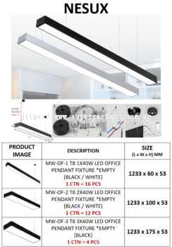 Nesux LED Office Pendant Fixture T8 - Modern Lighting Solution