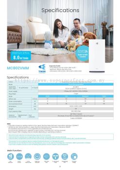 DAIKIN AIR PURIFIER MC80ZVMM WITH TWIN STREAMER 80 TYPE