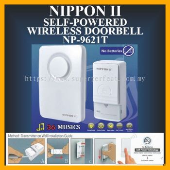 Nippon II Self Powered Wireless Doorbell NP-9621T (No Batteries)