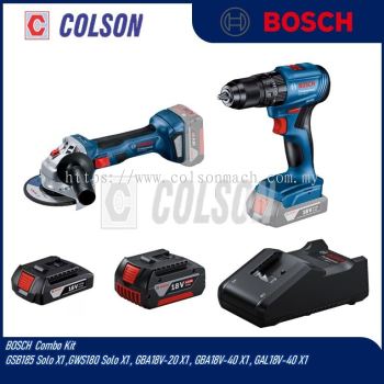 BOSCH Combo Kit GSB185-LI Solo X1 , GWS180-LI Solo X1 , GBA18V-20 X1 , GBA18V-40 X1 , GAL18V-40 X1