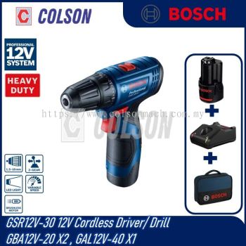 BOSCH GSR12V-30 Set 12V Cordless Drill Driver Screwdriver
