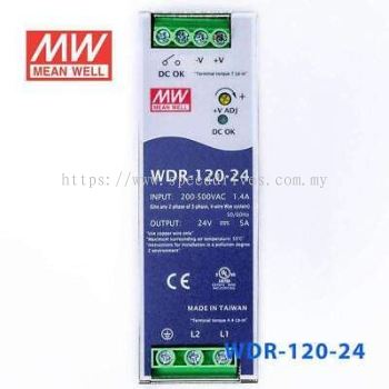 Mean Well Slim And Ultra Wide Input Voltage Din Rail Power Supply Unit WDR-120-24 SDR-120 High Performance MeanWell  Single Or Two Phase 180-550VAC