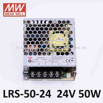 Mean Well Enclosed LRS Series LRS-50-24 LRS-50-12 LRS-50-5 5VDC 12 VDC 24 VDC 48VDC 50Watt Low Profile 