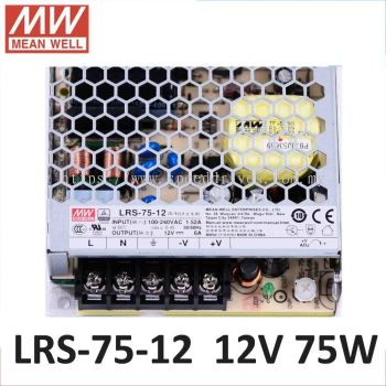 MEAN WELL LRS-75-12 12VDC 75Watt Enclosed LRS Series Low Profile Single Output Power Supply Unit  LRS-75-24 24VDC 2 Year Warranty