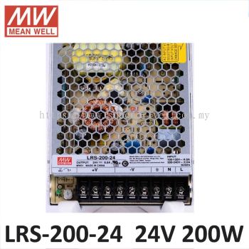 MEAN WELL LRS-200-24 24VDC 200Watt Enclosed LRS Series Low Profile Single Output Power Supply Unit AC to DC Converter 200 Watt LRS-200 2 Year Warranty