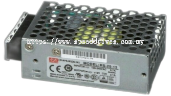 Mean Well RS-25-12 Enclosed G3  High Reliability Compct Power Supply Unit Single Output RS-25-5 RS-25-24 24VDC 25Watt  Mean Well Malaysia Puchong Selangor