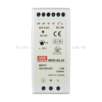 Mean Well MDR-60-24 MDR-20-24 MDR HDR-60 HDR-30 EDR-120-12 EDR-75-12 Single Output Power Supply Unit PSU Din Rail Mounting Slim & Economical Series MeanWell SMPS Malaysia