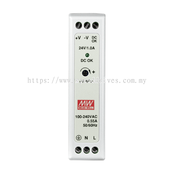 Mean Well MDR-20-24 24VDC 1A Single Output Power Supply Unit PSU Din Rail Mounting Slim & Economical Series MeanWell SMPS Malaysia