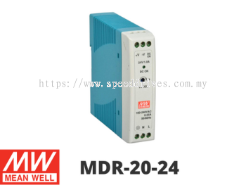 Mean Well MDR-20-24 24VDC 1A Single Output Power Supply Unit PSU Din Rail Mounting Slim & Economical Series MeanWell SMPS Malaysia