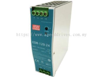 Mean Well EDR-120-24 EDR-75-12 Single Output Power Supply Unit PSU Din Rail Mounting Slim &amp;amp; Economical Series MeanWell SMPS Malaysia