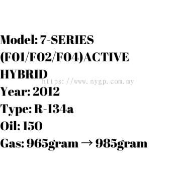 7-SERIES (F01/F02/F04)ACTIVE HYBRID