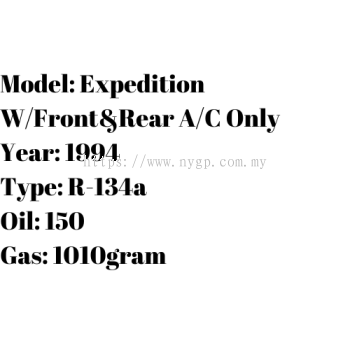 Expedition WFront&Rear AC Only