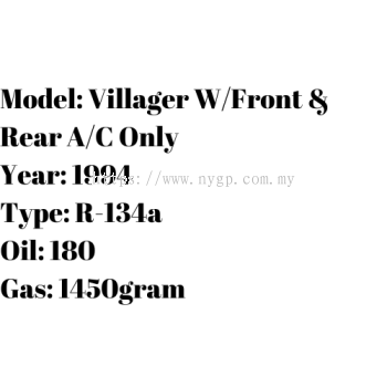 Villager WFront & Rear AC Only (3)