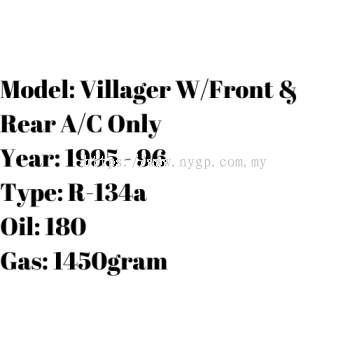 Villager WFront & Rear AC Only (2)