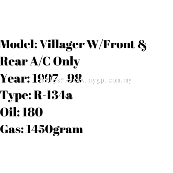 Villager WFront & Rear AC Only (1)