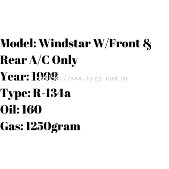 Windstar WFront & Rear AC Only