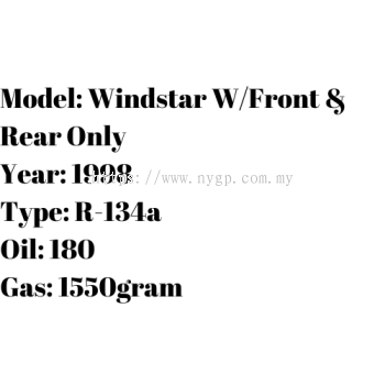 Windstar WFront & Rear Only