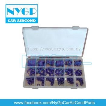 CAR AIR COND O RING KERETA COMPLETE SET R134 / R12 (18 SIZE PURPLE OR GREEN COLOR) AIR COND KERETA O-RING