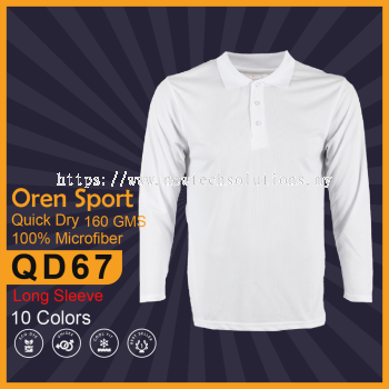 Long Sleeve Microfibre Polo Shirt QD67