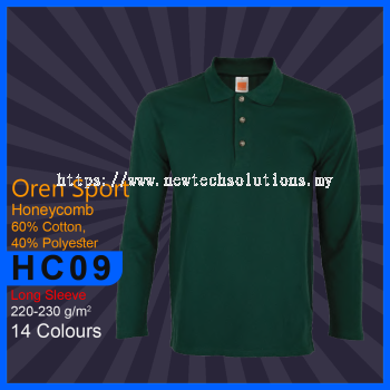 HC09 Long Sleeve Honeycomb Polo T-Shirt